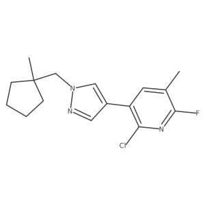 2-Chloro-6-fluoro-5-methyl-3-[1-[(1-methylcyclopentyl)methyl]-1H-pyrazol-4-yl]pyridine结构式