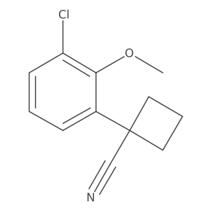 1-(3-Chloro-2-methoxyphenyl)cyclobutane-1-carbonitrile结构式