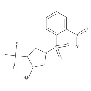 rac-(3R,4S)-1-(2-nitrobenzenesulfonyl)-4-(trifluoromethyl)pyrrolidin-3-amine结构式