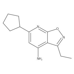 6-Cyclopentyl-3-ethyl-[1,2]oxazolo[5,4-b]pyridin-4-amine结构式