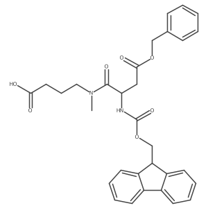 4-[(2S)-3-(benzyl carboxy)-2-({[(9H-fluoren-9-yl)methoxy]carbonyl}amino)-N-methylpropanamido]butanoic acid Structure