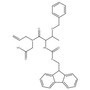 2-[(2R,3S)-3-(benzyloxy)-2-({[(9H-fluoren-9-yl)methoxy]carbonyl}amino)-N-(prop-2-en-1-yl)butanamido]acetic acid结构式