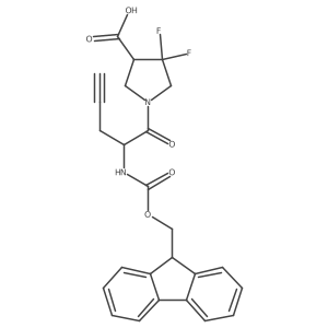 1-[2-({[(9H-fluoren-9-yl)methoxy]carbonyl}amino)pent-4-ynoyl]-4,4-difluoropyrrolidine-3-carboxylic acid结构式