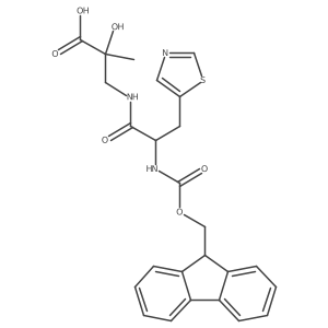 3-[2-({[(9H-fluoren-9-yl)methoxy]carbonyl}amino)-3-(1,3-thiazol-5-yl)propanamido]-2-hydroxy-2-methylpropanoic acid Structure