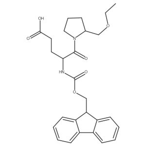 5-[2-(ethoxymethyl)pyrrolidin-1-yl]-4-({[(9H-fluoren-9-yl)methoxy]carbonyl}amino)-5-oxopentanoic acid结构式