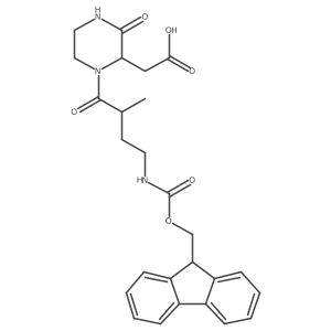 2-{1-[4-({[(9H-fluoren-9-yl)methoxy]carbonyl}amino)-2-methylbutanoyl]-3-oxopiperazin-2-yl}acetic acid Structure