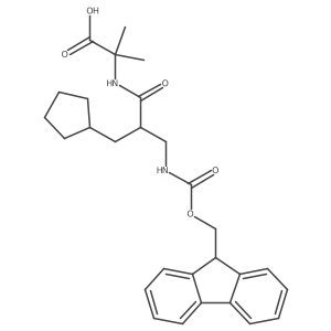 2-[2-(cyclopentylmethyl)-3-({[(9H-fluoren-9-yl)methoxy]carbonyl}amino)propanamido]-2-methylpropanoic acid结构式