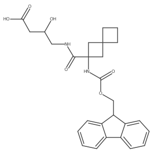 4-{[2-({[(9H-fluoren-9-yl)methoxy]carbonyl}amino)spiro[3.3]heptan-2-yl]formamido}-3-hydroxybutanoic acid结构式