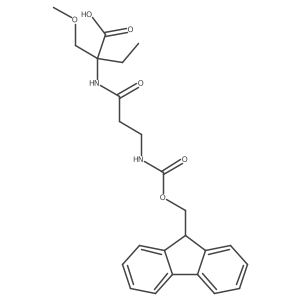 2-[3-({[(9H-fluoren-9-yl)methoxy]carbonyl}amino)propanamido]-2-(methoxymethyl)butanoic acid Structure