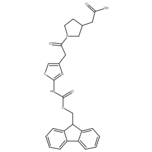 2-(1-{2-[2-({[(9H-fluoren-9-yl)methoxy]carbonyl}amino)-1,3-thiazol-4-yl]acetyl}pyrrolidin-3-yl)acetic acid Structure
