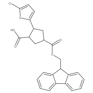 4-(5-chlorofuran-2-yl)-1-{[(9H-fluoren-9-yl)methoxy]carbonyl}pyrrolidine-3-carboxylic acid结构式