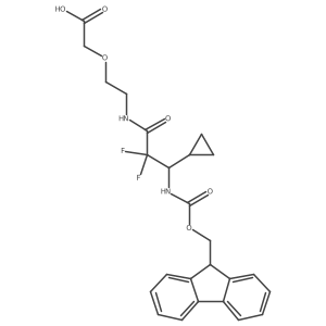 2-{2-[3-cyclopropyl-3-({[(9H-fluoren-9-yl)methoxy]carbonyl}amino)-2,2-difluoropropanamido]ethoxy}acetic acid Structure