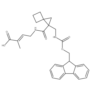 4-({1-[({[(9H-fluoren-9-yl)methoxy]carbonyl}amino)methyl]spiro[2.3]hexan-1-yl}formamido)-2-methylbut-2-enoic acid Structure