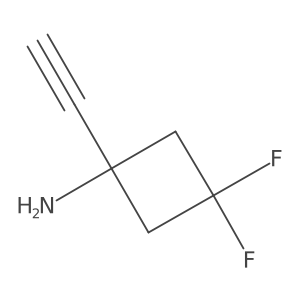 1-Ethynyl-3,3-difluorocyclobutan-1-amine结构式