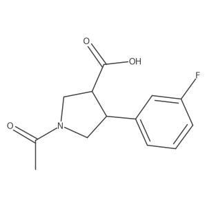 rac-(3R,4S)-1-acetyl-4-(3-fluorophenyl)pyrrolidine-3-carboxylic acid Structure