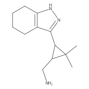 rac-[(1R,3R)-2,2-dimethyl-3-(4,5,6,7-tetrahydro-1H-indazol-3-yl)cyclopropyl]methanamine Structure