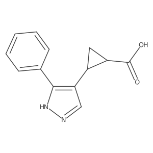 rac-(1R,2R)-2-(3-phenyl-1H-pyrazol-4-yl)cyclopropane-1-carboxylic acid Structure