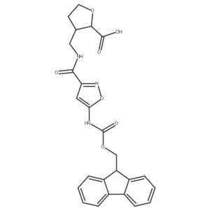 rac-(2R,3R)-3-({[5-({[(9H-fluoren-9-yl)methoxy]carbonyl}amino)-1,2-oxazol-3-yl]formamido}methyl)oxolane-2-carboxylic acid Structure