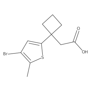 2-[1-(4-Bromo-5-methylthiophen-2-yl)cyclobutyl]acetic acid Structure