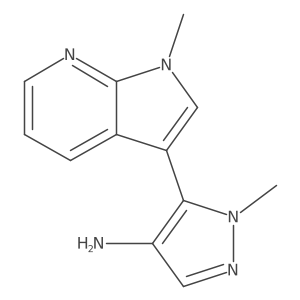 1-methyl-5-{1-methyl-1H-pyrrolo[2,3-b]pyridin-3-yl}-1H-pyrazol-4-amine结构式