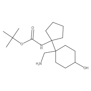 tert-butyl N-{1-[1-(aminomethyl)-4-hydroxycyclohexyl]cyclopentyl}carbamate结构式