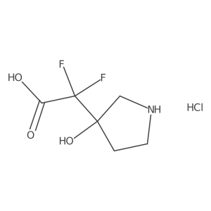 2,2-Difluoro-2-(3-hydroxypyrrolidin-3-yl)acetic acid hydrochloride结构式