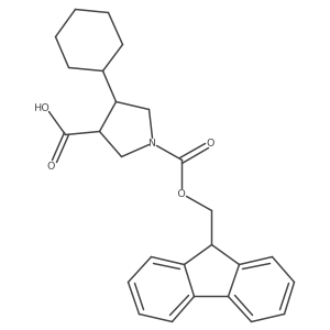 (3S,4S)-4-Cyclohexyl-1-(9H-fluoren-9-ylmethoxycarbonyl)pyrrolidine-3-carboxylic acid结构式