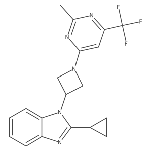 2-cyclopropyl-1-{1-[2-methyl-6-(trifluoromethyl)pyrimidin-4-yl]azetidin-3-yl}-1H-1,3-benzodiazole结构式