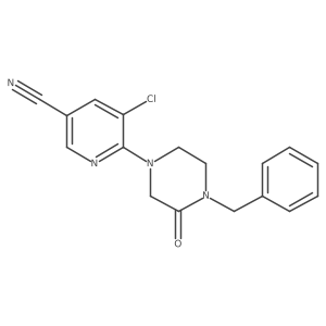 6-(4-Benzyl-3-oxopiperazin-1-yl)-5-chloropyridine-3-carbonitrile Structure