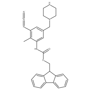 (9H-fluoren-9-yl)methyl N-{3-azido-2-methyl-5-[(piperazin-1-yl)methyl]phenyl}carbamate Structure