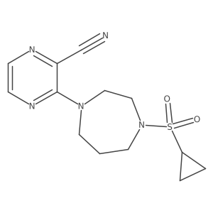 3-[4-(Cyclopropanesulfonyl)-1,4-diazepan-1-yl]pyrazine-2-carbonitrile结构式