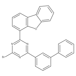 2-[1,1'-biphenyl]-3-yl-4-bromo-6-(4-dibenzofuranyl)-1,3,5-Triazine结构式