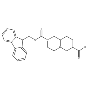 rac-(7R,9aR)-2-{[(9H-fluoren-9-yl)methoxy]carbonyl}-octahydro-1H-pyrido[1,2-a]pyrazine-7-carboxylic acid结构式