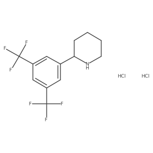 2-(3,5-Bis(trifluoromethyl)phenyl)piperidine dihydrochloride结构式