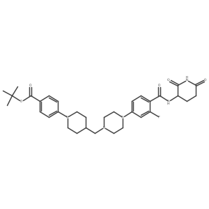 tert-Butyl 4-(4-((4-(4-((2,6-dioxopiperidin-3-yl)carbamoyl)-3-fluorophenyl)piperazin-1-yl)methyl)piperidin-1-yl)benzoate Structure