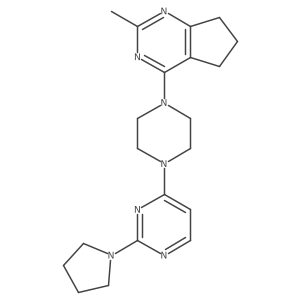 4-(4-{2-methyl-5H,6H,7H-cyclopenta[d]pyrimidin-4-yl}piperazin-1-yl)-2-(pyrrolidin-1-yl)pyrimidine结构式