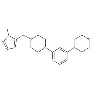 4-(2-{4-[(1-methyl-1H-1,2,4-triazol-5-yl)methyl]piperazin-1-yl}pyrimidin-4-yl)morpholine结构式