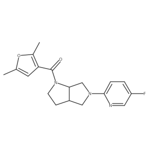 2-[1-(2,5-Dimethylfuran-3-carbonyl)-octahydropyrrolo[2,3-c]pyrrol-5-yl]-5-fluoropyridine结构式