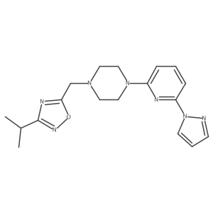 1-{[3-(propan-2-yl)-1,2,4-oxadiazol-5-yl]methyl}-4-[6-(1H-pyrazol-1-yl)pyridin-2-yl]piperazine结构式