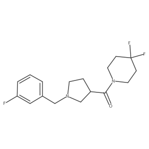 4,4-Difluoro-1-{1-[(3-fluorophenyl)methyl]pyrrolidine-3-carbonyl}piperidine Structure