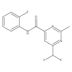6-(difluoromethyl)-N-(2-fluorophenyl)-2-methylpyrimidine-4-carboxamide结构式