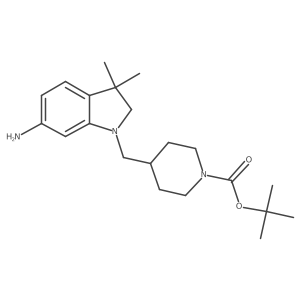 4-(6-Amino-3,3-dimethyl-2,3-dihydro-indol-1-ylmethyl)-piperidine-1-carboxylic acid tert-butyl ester Structure