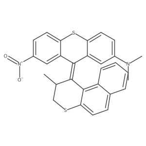 (R,Z)-N,N-Dimethyl-9-(2-methyl-2,3-dihydro-1H-benzo[f]thiochromen-1-ylidene)-7-nitro-9H-thioxanthen-2-amine结构式
