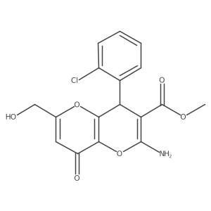 Methyl 2-amino-4-(2-chlorophenyl)-6-(hydroxymethyl)-8-oxo-4,8-dihydropyrano[3,2-b]pyran-3-carboxylate结构式