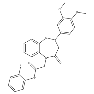 2-(2-(3,4-dimethoxyphenyl)-4-oxo-3,4-dihydrobenzo[b][1,4]thiazepin-5(2H)-yl)-N-(2-fluorophenyl)acetamide Structure