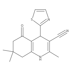 2,7,7-Trimethyl-5-oxo-4-(thiazol-2-yl)-1,4,5,6,7,8-hexahydroquinoline-3-carbonitrile Structure