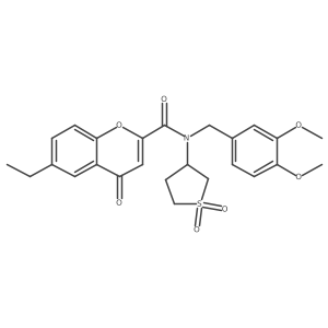 N-(3,4-dimethoxybenzyl)-N-(1,1-dioxidotetrahydrothiophen-3-yl)-6-ethyl-4-oxo-4H-chromene-2-carboxamide Structure