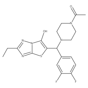 1-(4-((3,4-Difluorophenyl)(2-ethyl-6-hydroxythiazolo[3,2-b][1,2,4]triazol-5-yl)methyl)piperazin-1-yl)ethanone Structure
