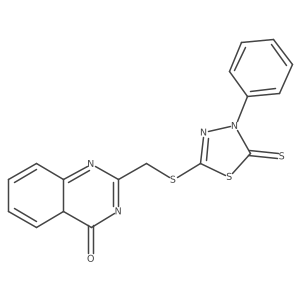 2-[(4-phenyl-5-sulfanylidene-1,3,4-thiadiazol-2-yl)sulfanylmethyl]-4aH-quinazolin-4-one Structure