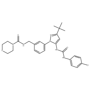 N-(3-(3-(tert-butyl)-5-(3-(4-chlorophenyl)ureido)-1H-pyrazol-1-yl)benzyl)morpholine-4-carboxamide Structure